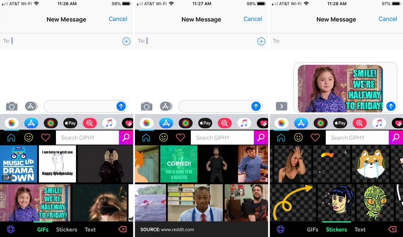 Clavier Giphy pour iPhone et iPad