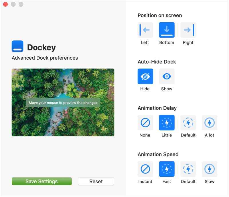 Dockey App Interface Mac