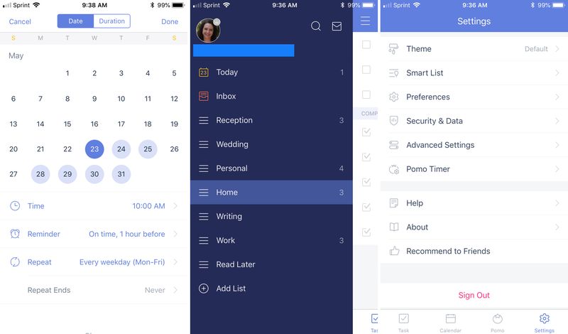 applications gratuites de liste de tâches - TickTick