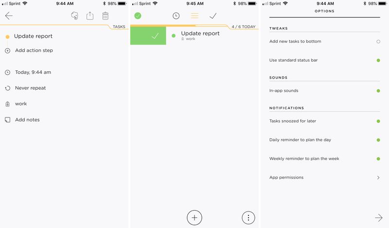 applications gratuites de liste de tâches - Swipes