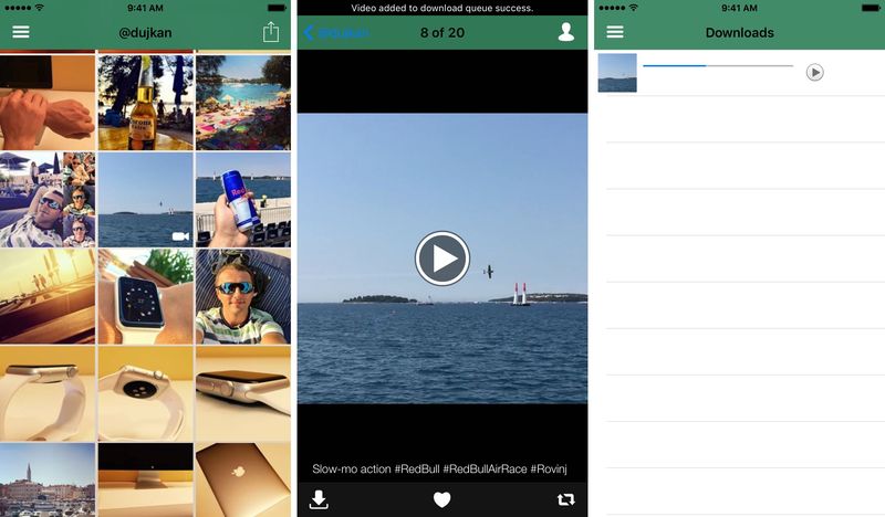 InstaBoard for iOS save Instagram video iPhone screenshot 001