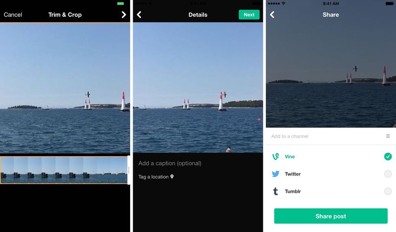 iOS 9.3 Photos Share video to Vine iPhone screenshot 002