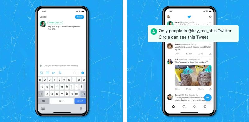 Promotional image showcasing the Twitter Circle feature on iPhone