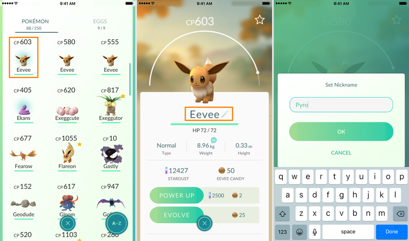 Renommez Évoli en Pyro pour obtenir Flareon