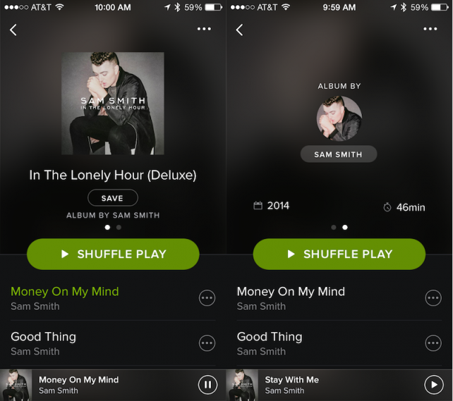 Spotify 1.6.0 for iOS (iPhone screenshot 001)