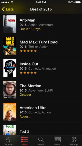 TodoMovies 4 for iOS iPhone screenshot 002