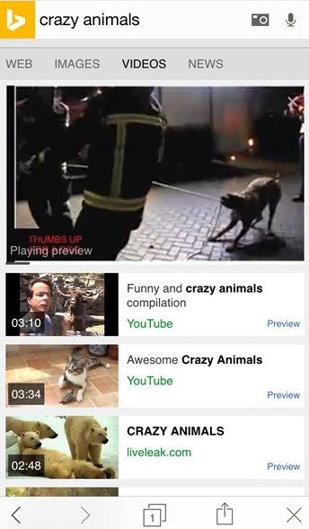 Bing 5.5 for iOS Inline video previews iPhone screenshot 001