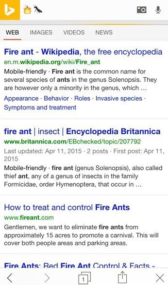 Bing 5.5 for iOS Emoji in search iPhone screenshot 001