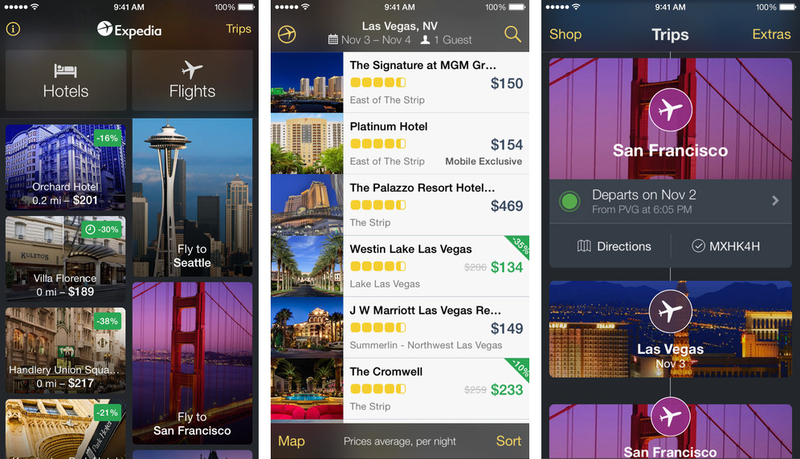 Expedia 4.1.1. for iOS (iPhone screenshot 001)