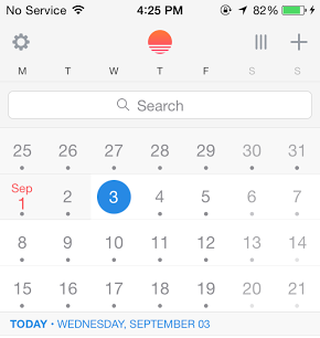 Sunrise Calendar 2.5 for iOS (Search 001)