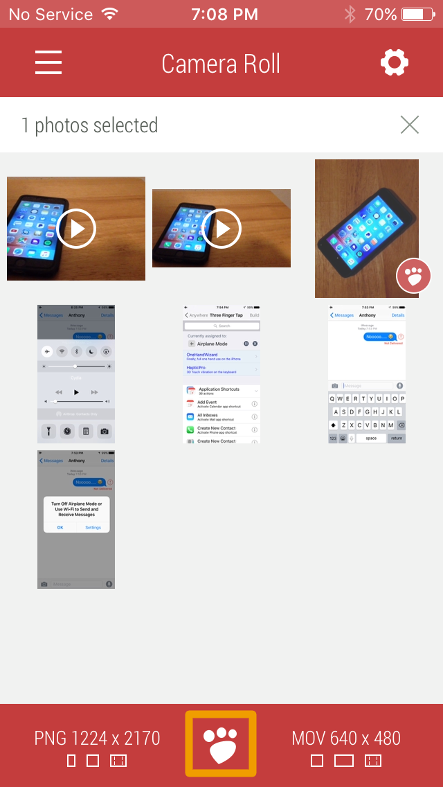 Change the size of the photos