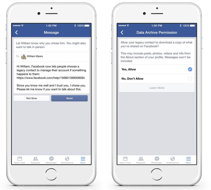 Facebook Legacy Contact iPhone screenshot 002
