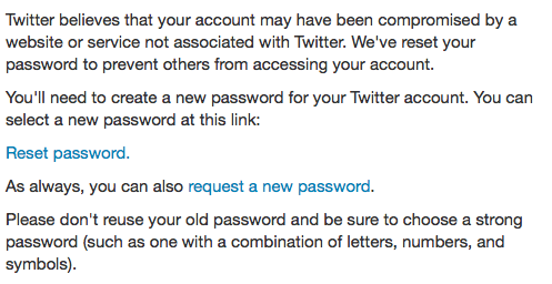 twitter reset