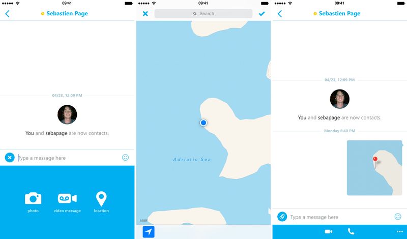 Skype for iOS location sharing iPhone screenshot 002