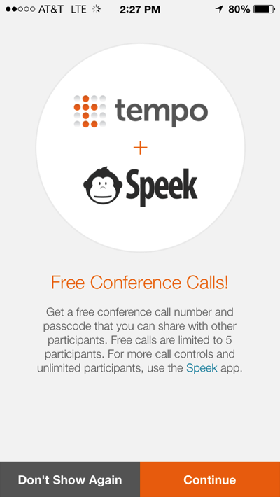 Tempo Smart Calendar (free conference calls 001)