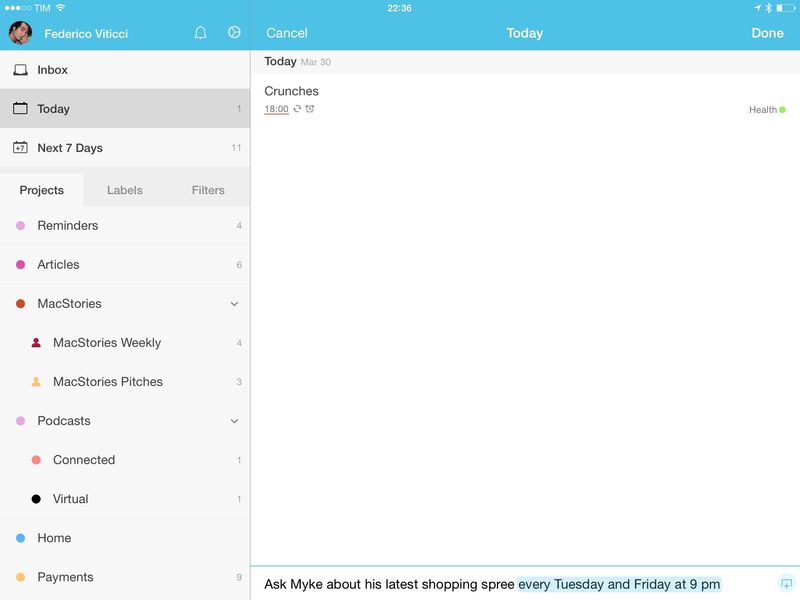 Todoist 10 for iOS iPhone screenshot MacStories 001