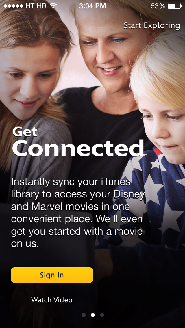 Disney Movies Anywhere 1.0 pour iOS (capture d