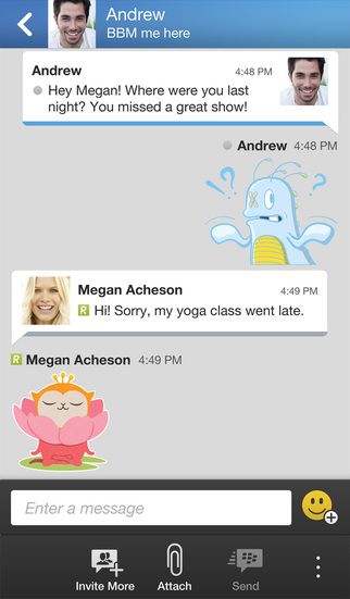 BBM for iOS 2.3.0.12 (iPhone screenshot 001)