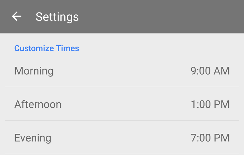 Inbox by Gmail custom snooze settings
