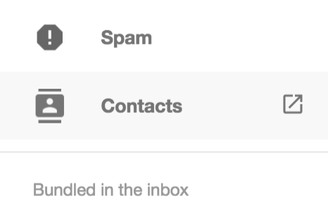 Inbox by Gmail Contacts link
