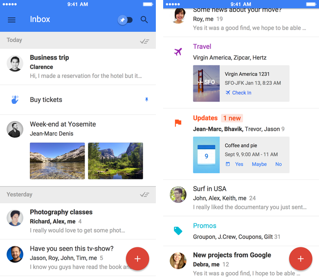Google Inbox 1.0 for iOS (iPhone screenshot 001)