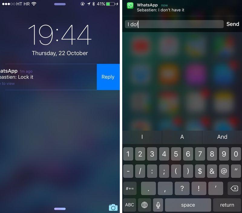 WhatsApp for iPhone Quick Reply iPhone screenshot 001
