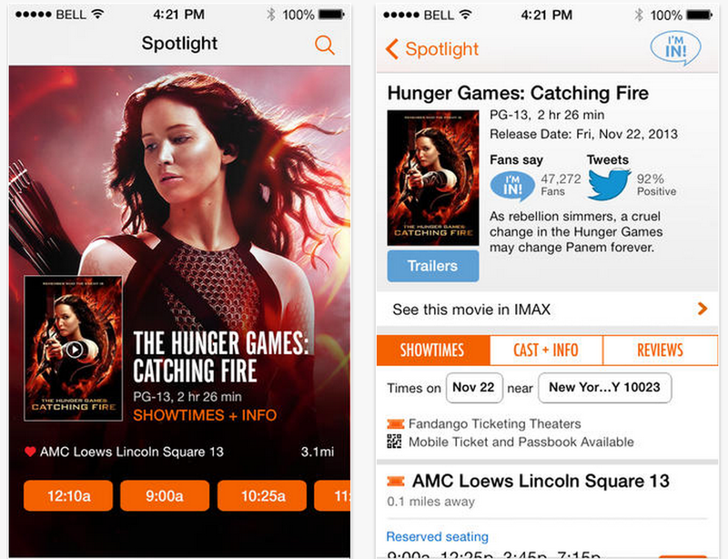 fandango ios 7