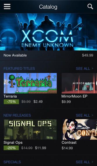 Steam 1.3 for iOS (iPhone screenshot 001)