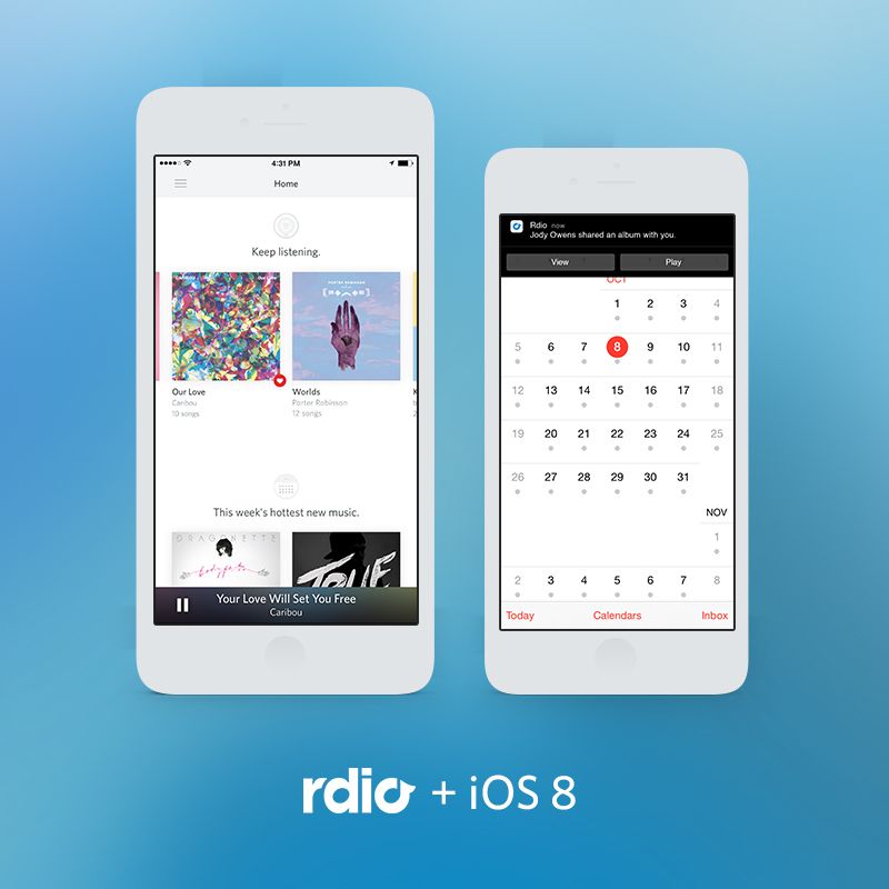 Rdio iOS 8 update