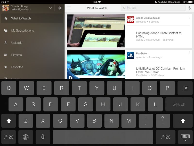 YouTube 2.3 for iOS (iPad screenshot 001)