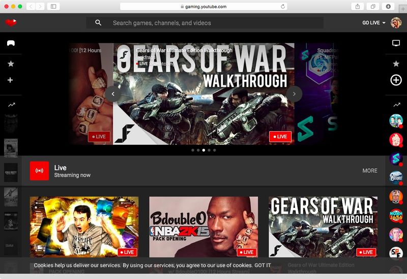 YouTube Gaming web screenshot 001