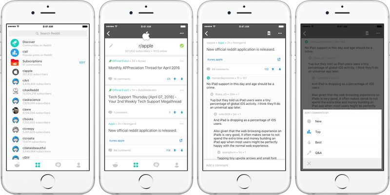 Reddit for iOS iPhone screenshot 002