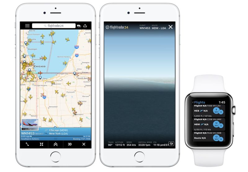 applications de suivi de vol pour iphone - flightradar24