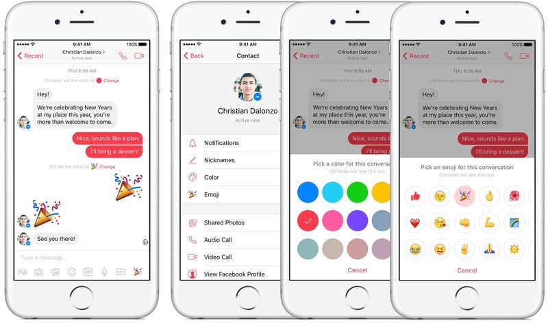 Facebook Messenger chat customization iPhone screenshot 002