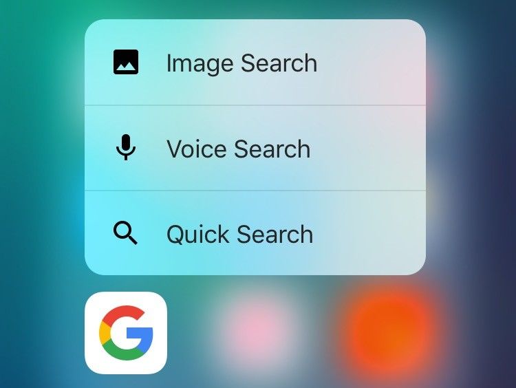 Google 11.0 for iOS 3D Touch Home screen shortcuts iPhone 6s screenshot 001