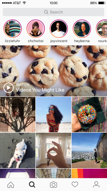 Instagram Stories Explore tab iPhone screenshot 001
