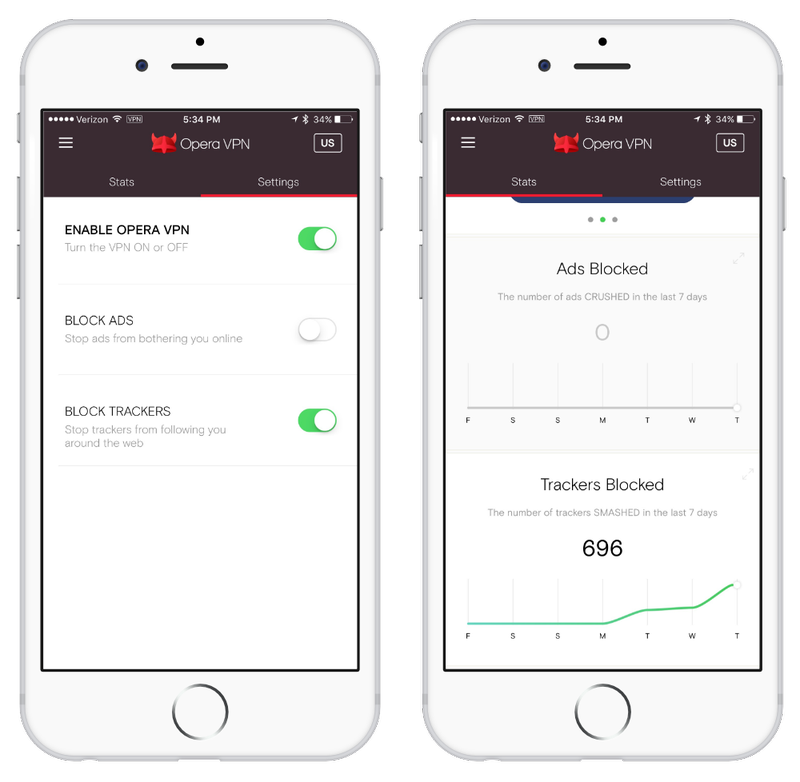Opera VPN Bloqueur de publicités et de trackers