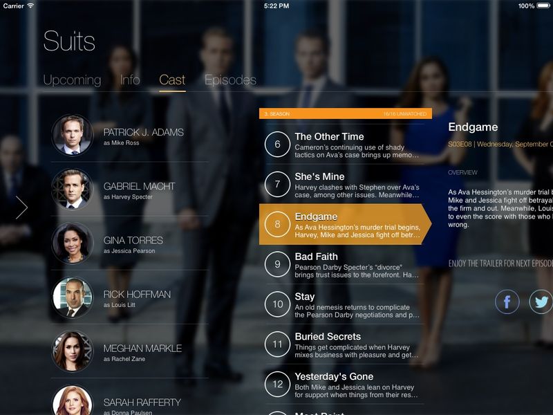 TeeVee 3.0 for iOS (iPad screenshot 001, Show Detail)