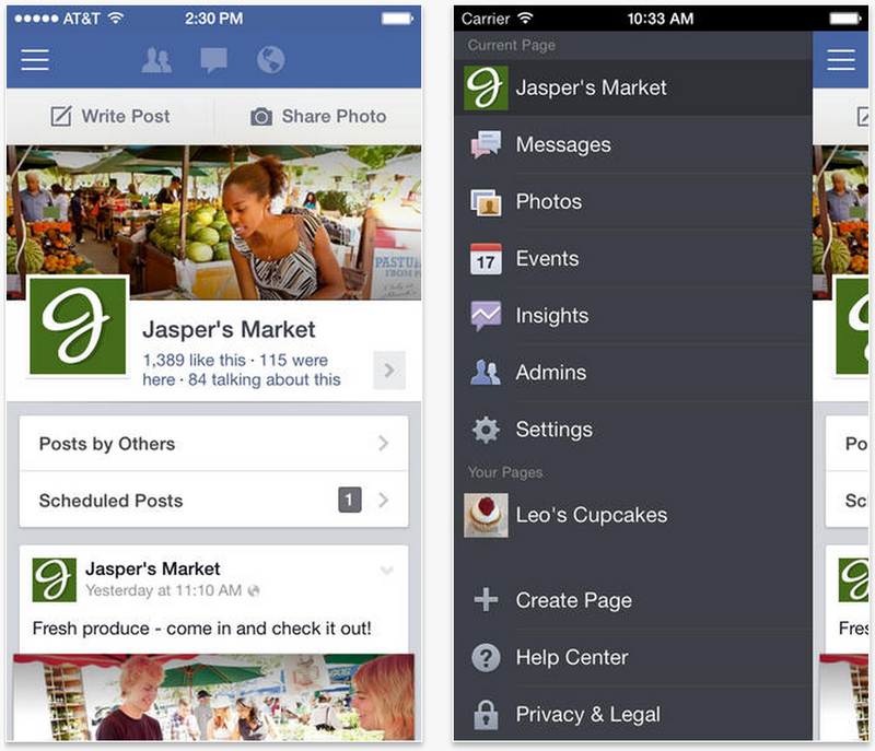 facebook pages ios 7 3