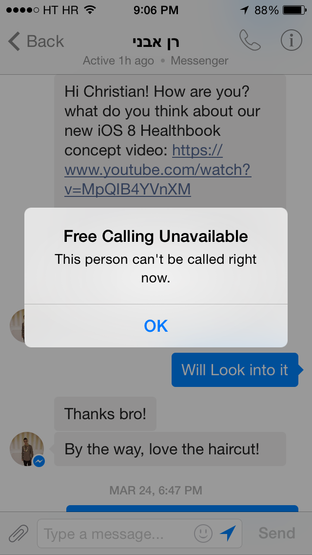 Facebook Messenger 4.1 for iOS (iPhone screenshot 002)