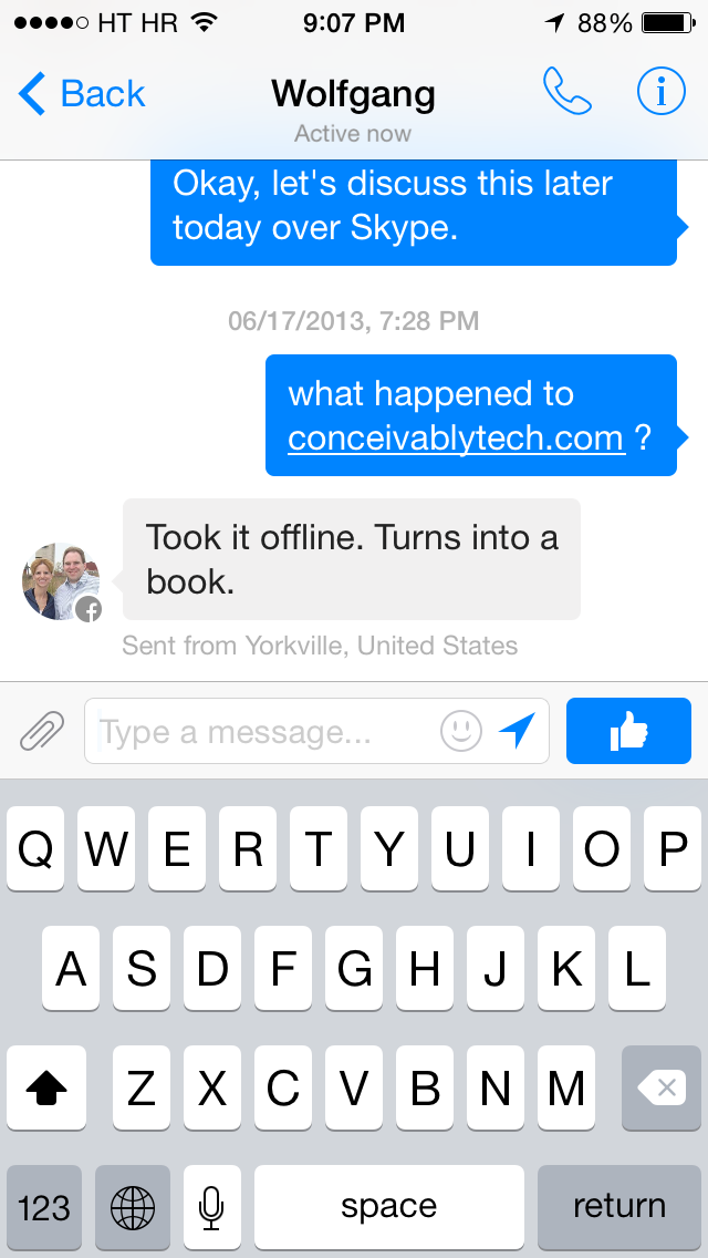 Facebook Messenger 4.1 for iOS (iPhone screenshot 003)