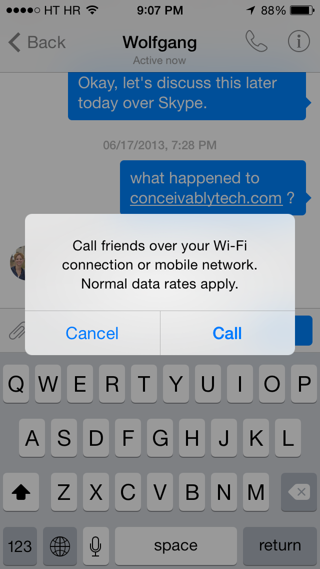 Facebook Messenger 4.1 for iOS (iPhone screenshot 004)