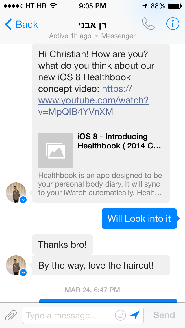 Facebook Messenger 4.1 for iOS (iPhone screenshot 001)