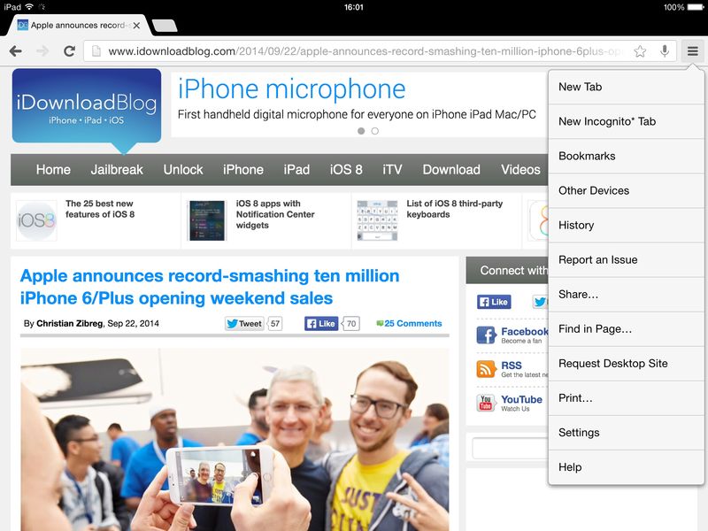 Google Chrome for iOS 37.0.2062.60 (iPad screenshot 001)