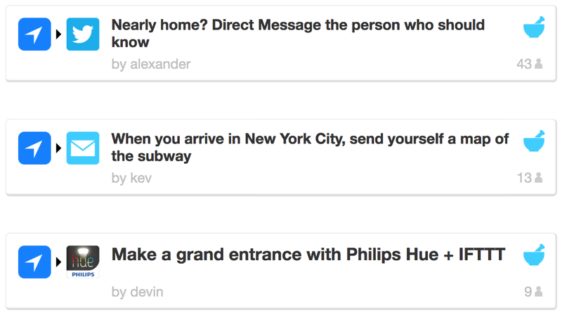 IFTTT 1.3 for iOS (Location recipes 001)