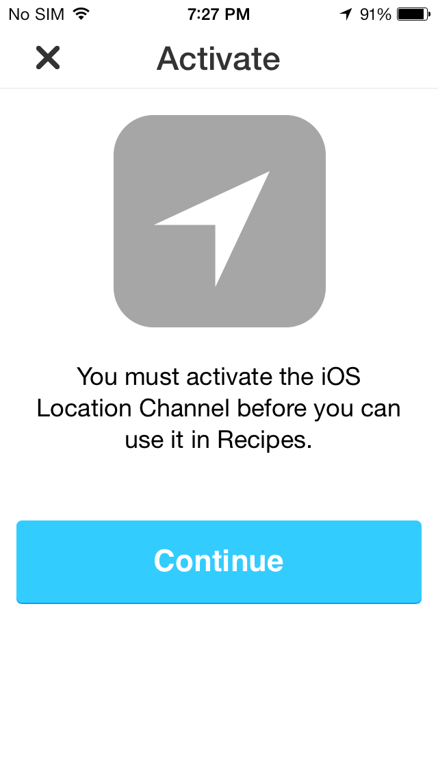 IFTTT 1.3 for iOS (iOS Location channel, iPhone screenshot 002)