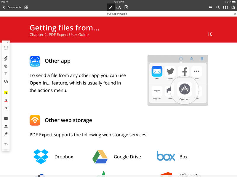 PDF expert iPad pro
