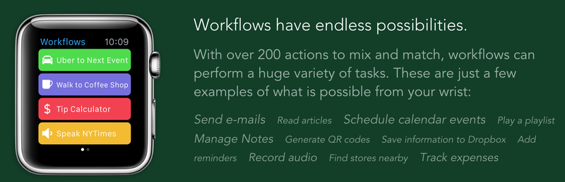 workflow apple watch
