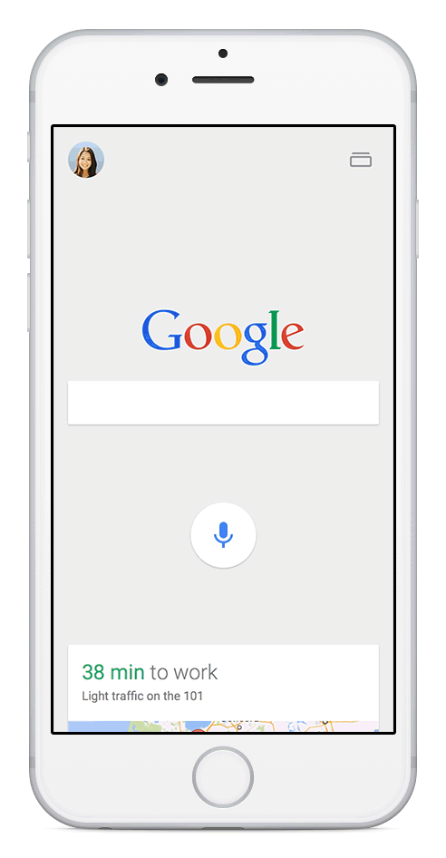 Google 5.0 for iOS (Voice Maps animated GIF)