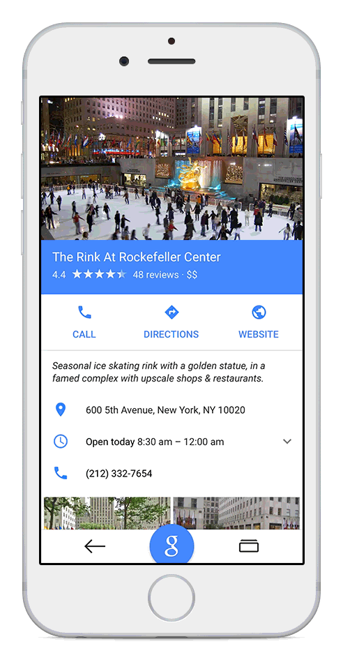 Google 5.0 for iOS (G button animated GIF)